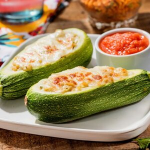 calabacitas rellenas de champiñones